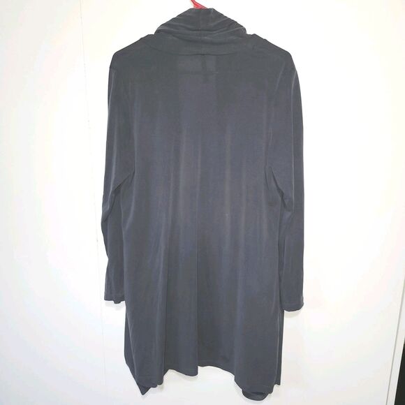 IC by Connie K Gray Black Drape Front Cardigan Sweater Women’s Medium Knit - Picture 2 of 7